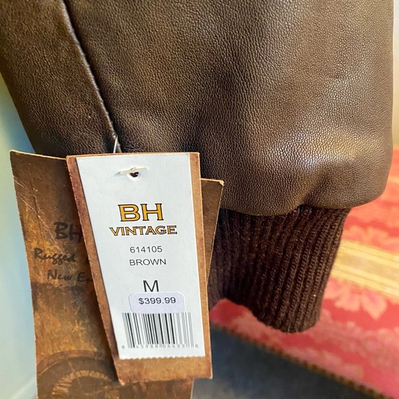 BH Vintage Leather Bomber Jacket New With Tags - Picture 3 of 7